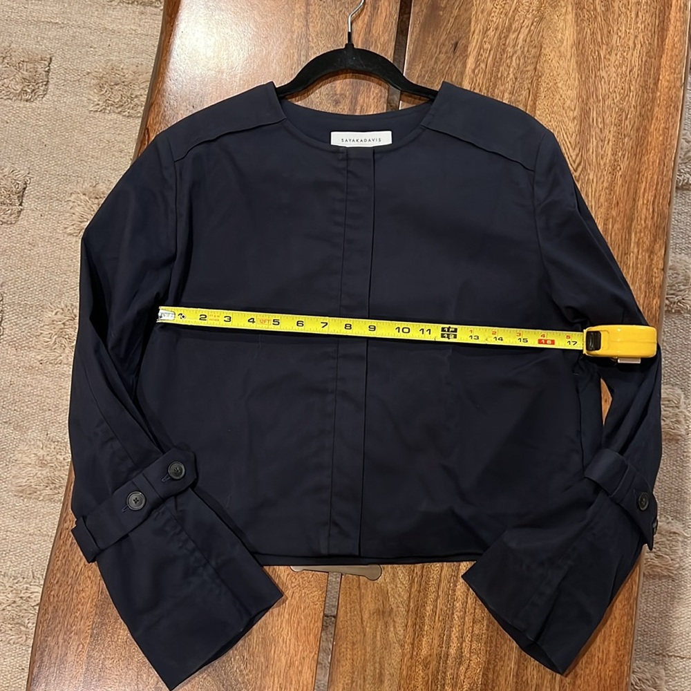 Sayaka Davis Cropped Jacket in Navy - Picture 7 of 9